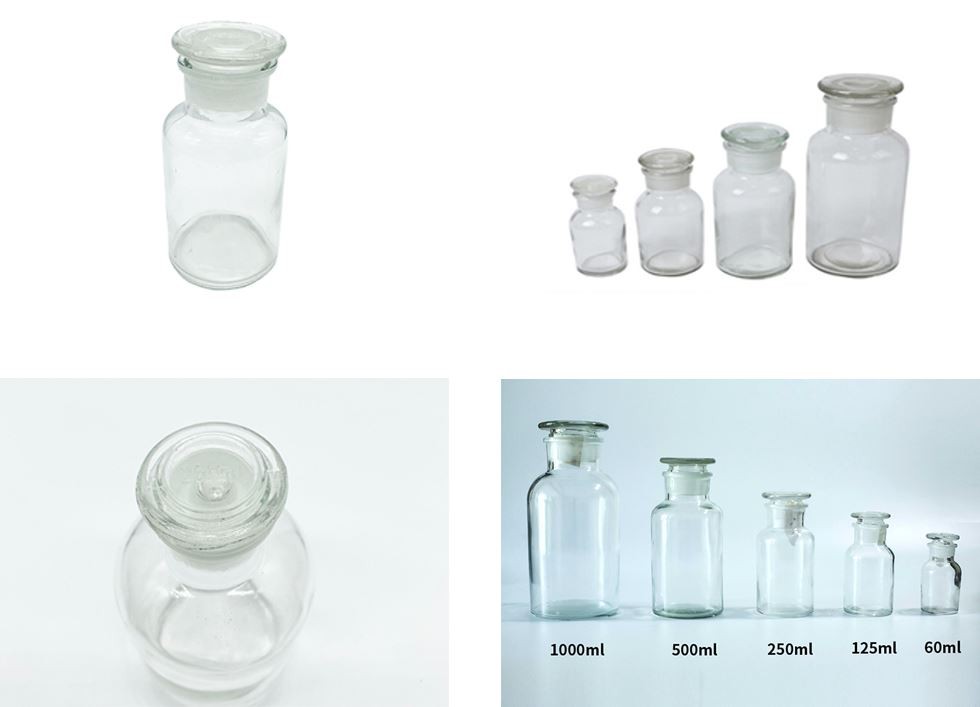 Wide Mouth Amber 125ml Glass Reagent Bottle