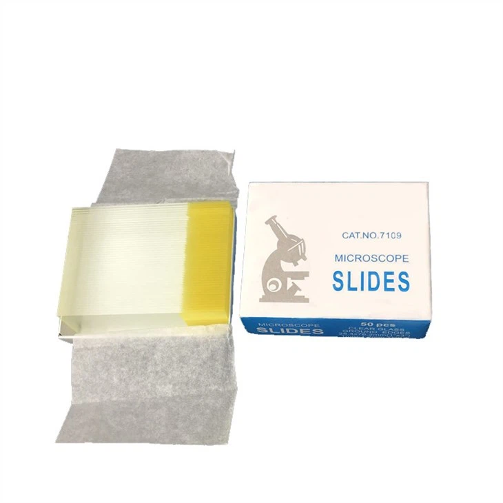 7109 Polished Edges Single Frosted End Glass Microscope Slide For Laboratory