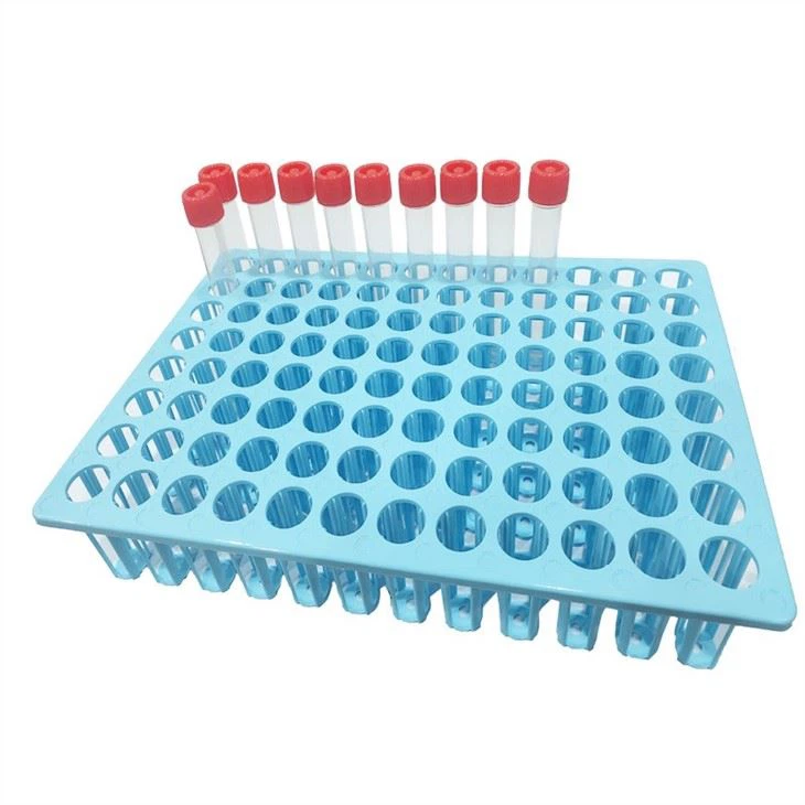 Plastic 96 Wells Virus Sample Transport Medium VTM Test Tube Holder Rack Display
