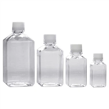 Laboratory Chemical Storage Bottle Clear Graduated Square Reagent Bottle Plastic Culture Media Bottle